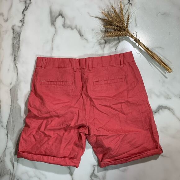 Gap khakis boyfriend roll-up shorts rusty coral size 00 - Picture 3 of 3